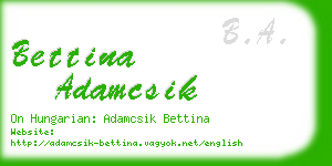 bettina adamcsik business card